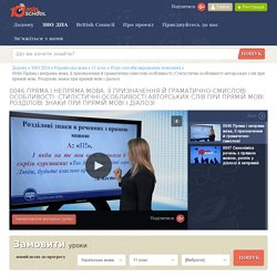 Пряма і непряма мова. Розділові знаки