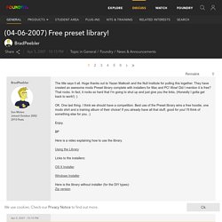 Forum > (04-06-2007) Free preset library!