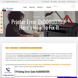 Fix Printer Error 0x00000709- Operation Could Not be Completed