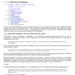 Didactique et Pédagogie