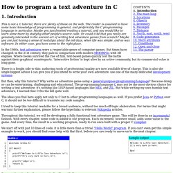 How to program a text adventure in C