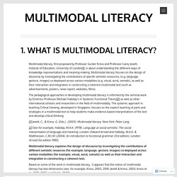 1. What is Multimodal Literacy? – Multimodal Literacy