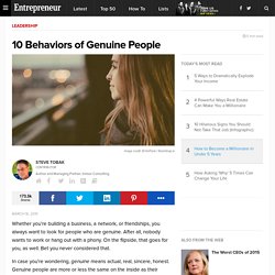 10 Behaviors of Genuine People