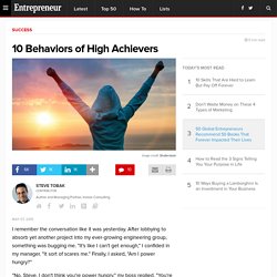 Career: 10 Behaviors of High Achievers