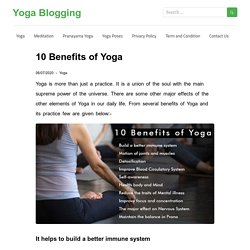 10 Benefits Of Yoga - Yoga Blogging