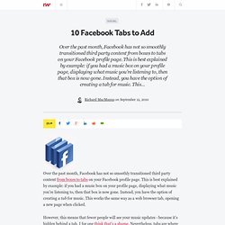 10 Facebook Tabs to Add