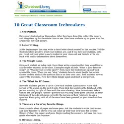 10 Great Classroom Icebreakers