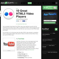 10 Great HTML5 Video Players
