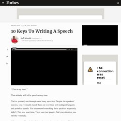 10 Keys To Writing A Speech