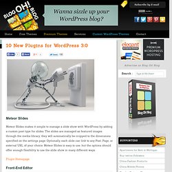 10 New Plugins for WordPress 3.0