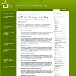 10 Project Management Dos