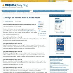 10 Steps on How to Write a White Paper