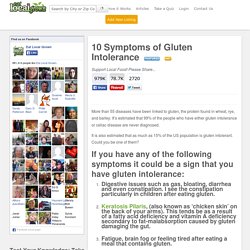 10 Symptoms of Gluten Intolerance