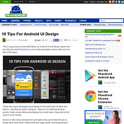 10 Tips For Android UI Design