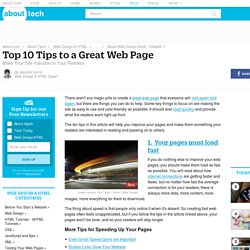 10 Tips to a Great Web Page