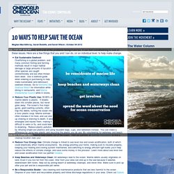 10 Ways to Help Save the Ocean