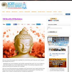 100 Benefits Of Meditation