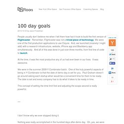 100 day goals - 42Floors