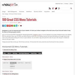 100 Great CSS Menu Tutorials