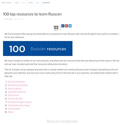 100 top resources to learn Russian