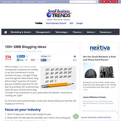 100+ SMB Blogging Ideas to Kick Start 2010