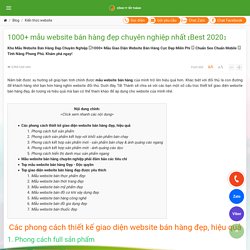 1000+ Mẫu Website Bán Hàng Đẹp Chuyên Nghiệp Nhất【Best 2020】