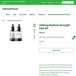 Buy Medium Strength CBD Oil 1000mg in Texas at Soko’s Miracle CBD