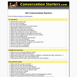 101 Conversation Starters