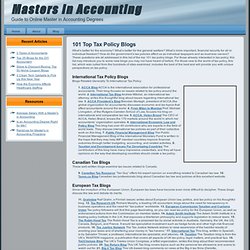101 Top Tax Policy Blogs :