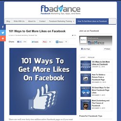 101 Ways to Get More Likes on Facebook