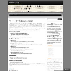 C++11 / C++0x Documentation « Punch Card