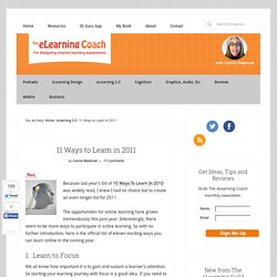 11 formas de aprender en el año 2011: El entrenador eLearning