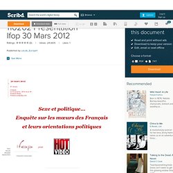 Sexe et politique Ifop 30 Mars 2012