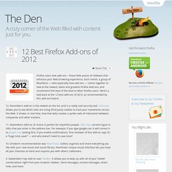 12 Best Firefox Add-ons of 2012