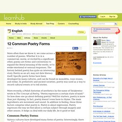 12 Common Poetry Forms - English