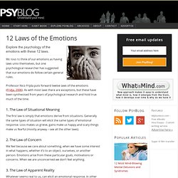 12 Laws of the Emotions