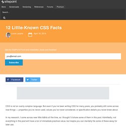 12 Little-Known CSS Facts