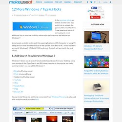 12 More Windows 7 Tips & Hacks