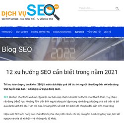 12 xu hướng SEO cần biết trong năm 2021