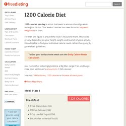 1200 Calorie Diet and Meal Plan