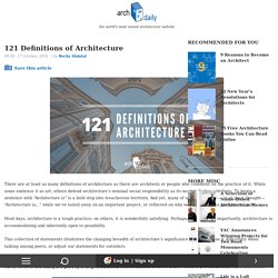 121 Definitions of Architecture