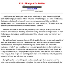 124. Bilingual Is Better
