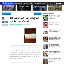 13 Ways of Looking at an Index Card