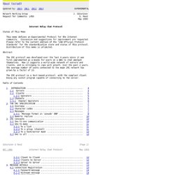 RFC 1459 - Internet Relay Chat Protocol