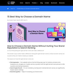 15 Best Way to Choose a Domain Name