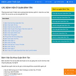 #15 Bệnh viện tại Quận Bình Tân và khu vực lân cận - Điện Lạnh Thái Gia