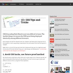15+ CSS Tips and Tricks