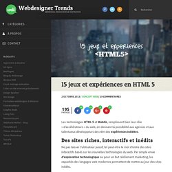 15 jeux et expériences en HTML 5