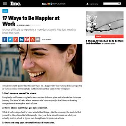 17 Ways to Be Happier at Work