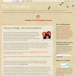 Viacom v Google - the next installment